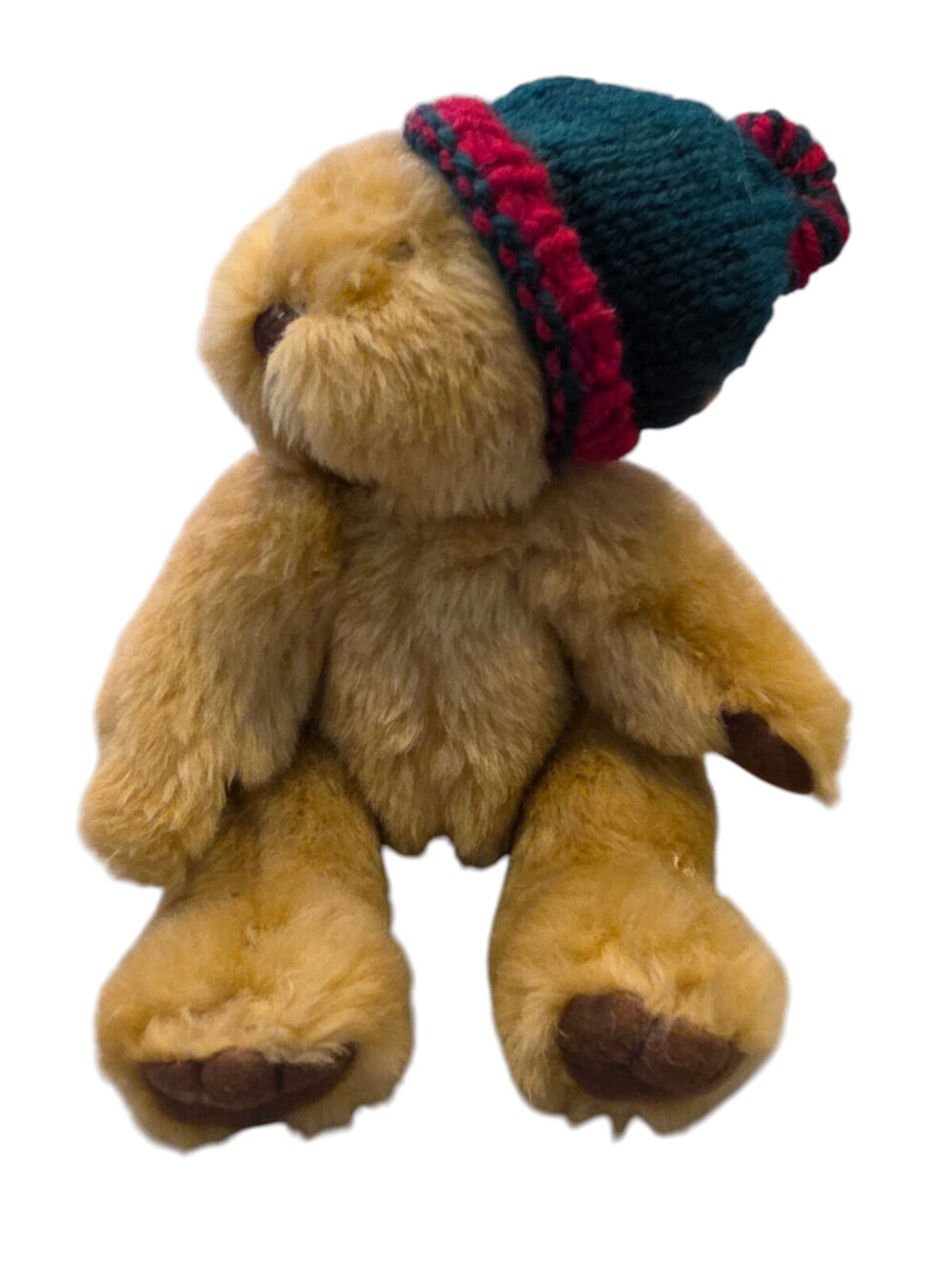 Vintage 1990s Eureka Pete for Mervyns Jointed Plush Teddy Bear Winter Hat